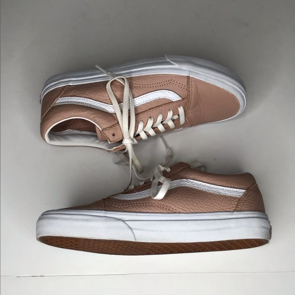 Vans Old Skool DX Mahogany Rose Leather Sneakers.